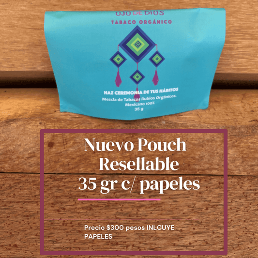 Pouch re sellable de 35 gr con papeles